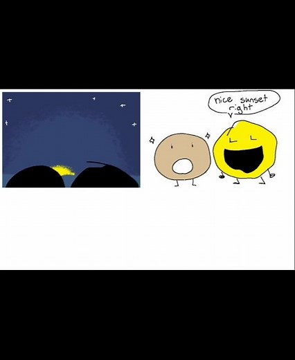 Donut And Yellow Face Watches The Sunset [BFDI Comic]