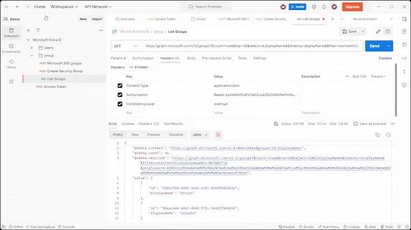 Retrieve Group Properties in Microsoft Entra ID Using Graph API