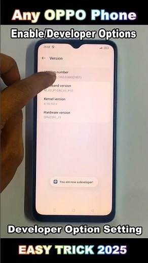 How to Enable /Developer Options in Any OPPO Phone 2025 – use developer features 2025 #smartphone