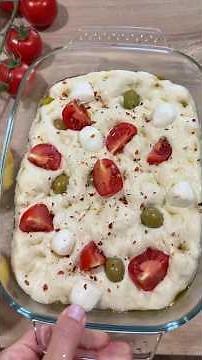 Italian Focaccia Recipe | Soft Fluffy Bread with Tomatoes & Olives