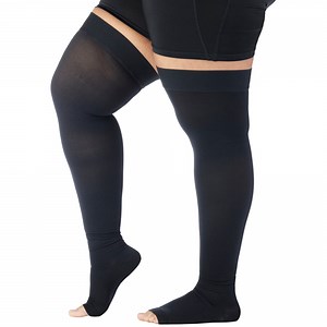 Plus Size Compression Stockings for Men & Women 20-30mmHg - Black, 5X-Large