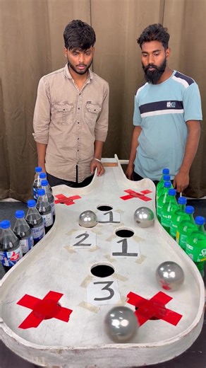 Cold drink challenge Steel ball roll fun game #shorts #game