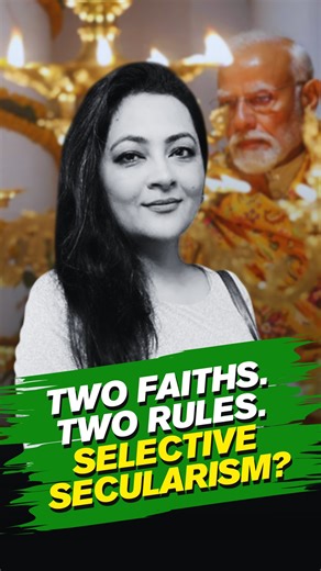 The Red Wave on Instagram: "A viral political video circulating online has reignited India’s long-running secularism debate by contrasting Prime Minister Narendra Modi’s Hindu rituals during the Parliament inauguration with Zohran Mamdani taking his oath on the Quran in the United States. The clip alleges that journalist Arfa Khanum Sherwani strongly criticised Modi’s actions as unsecular, while praising or celebrating Mamdani’s religious oath — a comparison that has triggered intense backlash o