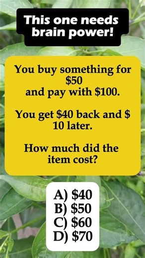 Money Puzzle: Pay $100, Get $40 + $10, What’s the Cost? 💵 | IQ VistaX #iqvistax #riddle #brainteaser