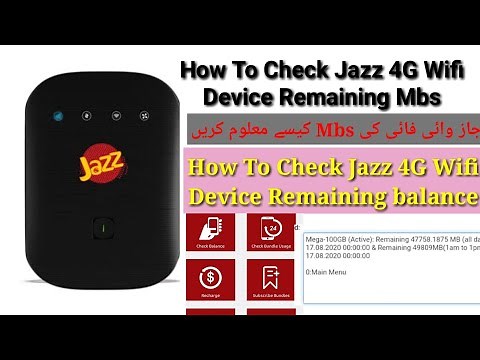 How To Check Jazz 4g Wifi Device Remaining Data 2020 | jazz wifi device not connect with app problem