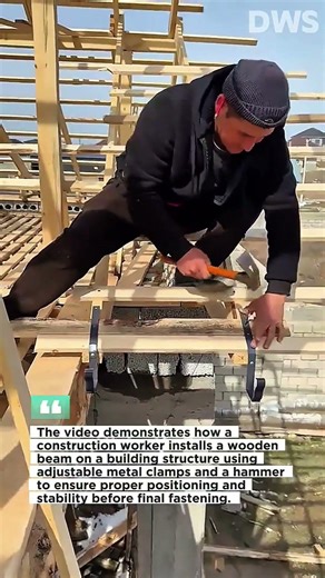 Smart Wooden Beam Installation Using Adjustable Clamps | Fast Construction Technique
