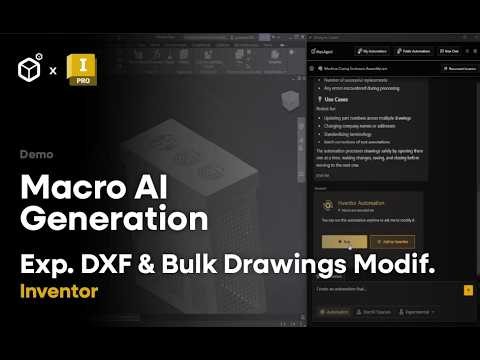 Demo Macro AI Generation - Export DXF & Bulk Replace Text in Drawings - Inventor - MecAgent