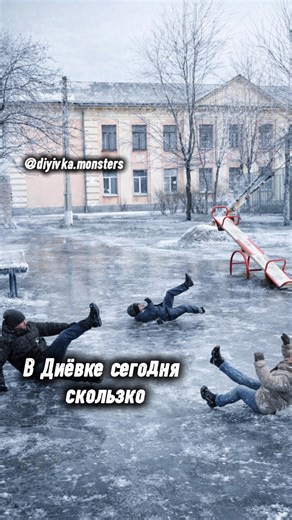 Скользкая погода в Диёвке 20 февраля