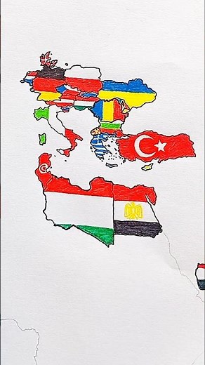 Draw Flag Map of Libya 🇱🇾 #libya