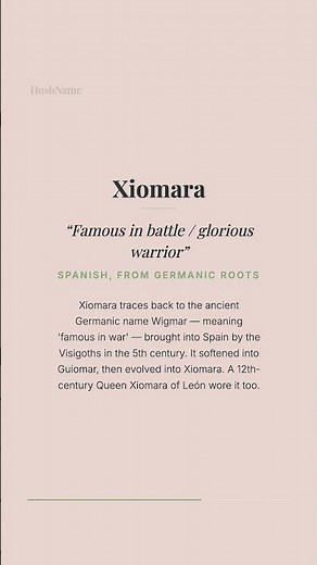 This Spanish name was originally a GOTHIC WARRIOR name | Xiomara