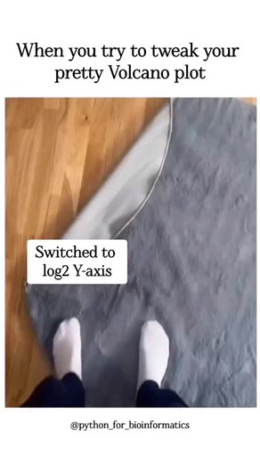 Ashish Singh on Instagram: "When your volcano plot goes from “publication ready” to “PowerPoint survivor” in 10 steps. Plotting in bioinformatics: a test of patience, faith, and graphic design skills you never asked for. #Bioinformatics #PlottingStruggles #VolcanoPlotFail #ScienceHumor #PhDLife #RStats #DataVizDrama #RelatableScience #AcademicLife #ThisIsFine #ScienceMemes #datavisualization #pythonprogramming #matplotlib #seaborn #datascience"