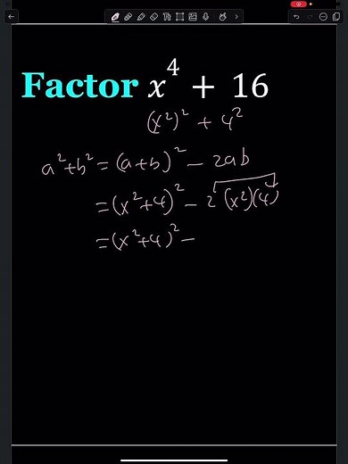 Factoring x^4 + 16 #maths #algebra #education