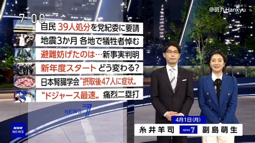 【NHK/放送文化】令和6年度「NEWS 7」初开场(20240401)