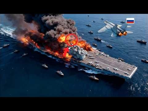 3 hours ago! The largest US aircraft carrier was destroyed by a Russian MIG-39 fighter jet pilot!