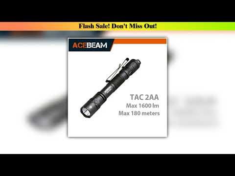Best ACEBEAM TAC 2AA LED flashlight 1600 lumen 181 meters portable EDC flashlight USB-C rechargeabl