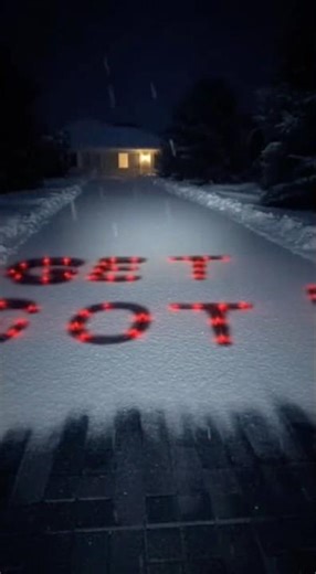 Creepy timelapse heated driveway cables glow red beneath snow