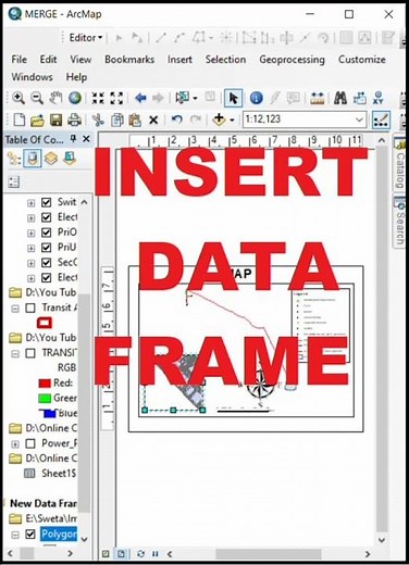Insert Data Frame in ArcGIS #ArcGIS #DataFrame #MapView #GISMapping #sorts #trending #viral