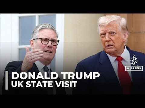 US President Trump arrives in the UK for unprecedented second state visit