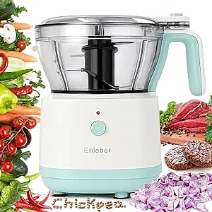 Food Processor Electric Food Chopper with 4.5-Cup(1000ml) Vegetable Chopper & Meat Grinder,BPA Free, Stainless Steel Blade for Chopp, Slice, Mince, Grind, and Puree, for Baby Food & Family Use