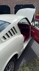 28K views · 228 reactions | Chasing Classics with Rob Evans of Bob Evans ClassicsJoin us as we check out a stunning 1965 Mustang Fastback in Wimbledon White with a striking red interior. Powered by a 289 V8 with an automatic transmission, power steering, and factory AC, this beauty is as smooth as it is iconic.Test drive included — but will we buy it?Watch to find out!#ClassicCars #MustangFastback #BobEvansClassics #1966Mustang #CarHunting #TestDrive #MuscleCar | Bob Evans Classics | Facebook