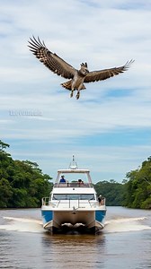 Harpy eagle rescues boat from explosion! #animal | Vu Bros