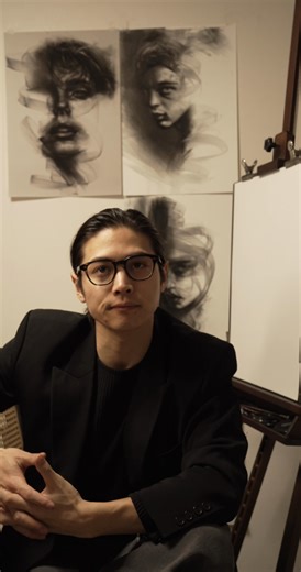 Creating the Artwork 'Self-Held': A Charcoal and Pastel Journey