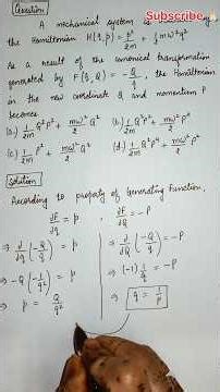 Hamiltonian in new coordinates Q & P | Generating Function properties #shorts #physics #education