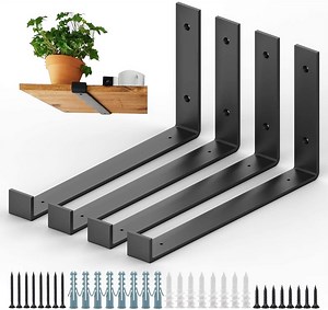 [Hot Item] Shelf Brackets Heavy Duty Floating Shelf Bracket for Open Shelf Black Metal L Angle Wall Brackets