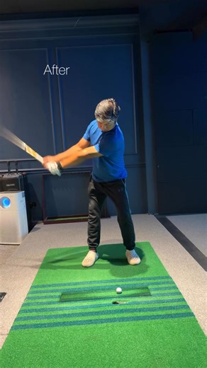 Nice work by @rence_cb2 in our lesson. We worked on a better load and better right arm positions. This led to a better load, better arm structure at the top, better weight shift in transition, better release through impact- which led to hitting further, more solid, straighter shots with less effort. | The Swing Library
