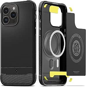 Spigen Rugged Armor MagFit Designed for iPhone 14 Pro Case (2022) [Military-Grade Protection] Compatible with MagSafe - Matte Black