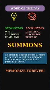 Summons: The Legal Order to Appear ⚖️📨 A Key Legal Term