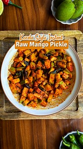 Add a summery twist to your meals with our Kerala-style Instant Raw Mango Pickle! Perfectly balancing #spicy and #tangy flavours, this instant pickle, inspired by Kerala's culinary heritage and made with #fresh raw mangoes and aromatic spices, try this quick and easy recipe for a taste of #summer delight! Ingredients: 500g raw mango 2 tbsp Kashmiri chilli powder 1 tsp turmeric powder 1/2 tsp salt For the tempering: 2-3 tbsp oil 1 tbsp cumin seeds 1 tsp mustard seeds 1 tsp methi dana 2 -4 dried r