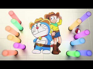 Marble Play Doreamon #marblemusic #satisfying