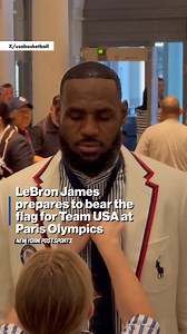 58K views · 434 reactions | LeBron James prepares to bear the flag for Team USA at Paris Olympics.  | New York Post Sports | Facebook