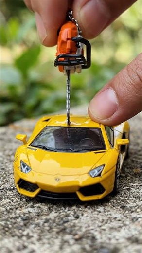 Can a Mini STIHL Chainsaw Cut a Car lamborghini Model