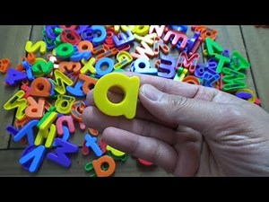 Learning ABC Letter Alphabets bucket full of fridge letters for kids