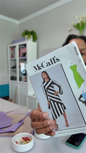 Brittany J Jones on Instagram: "Quick sew using McCalls 8448✂️ I have a sew along for this pattern on YouTube channel🎥 Happy Sewing✂️ Pattern: McCalls 8448 Fabric: Double Knit Bag: @tjmaxx"