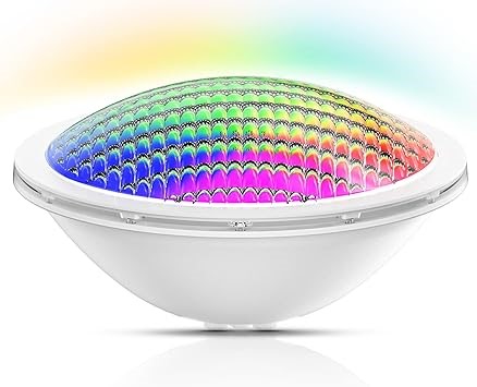 LyLmLe LED Poolbeleuchtung PAR56 20W Poolscheinwerfer Led RGB Farbwechsel Mehrfarbig Schwimmbad Lampe, IP68 Wasserdicht LED Unterwasserscheinwerfer,ON/OFF-Schalter,12V AC(Keine Fernsteuerung)