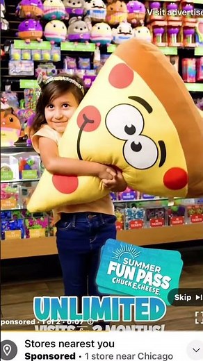 Chuck E. Cheese summer of fun YouTube ad