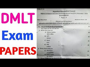 Medical Laboratory Technician Question Papers / Dmlt question papers / Dmlt exam papers
