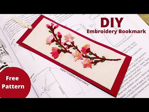 How to make a Hand Embroidery Bookmark I Tutorial I Handmade Embroidered Bookmark DIY I Free Pattern