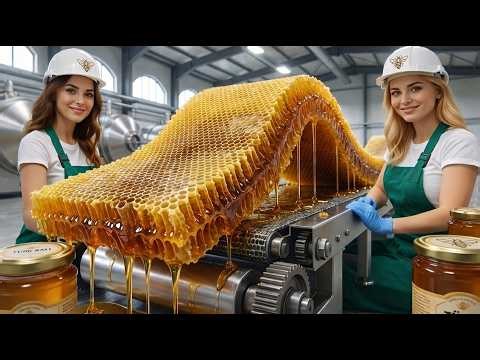 Inside a Real American Honey Factory – Satisfying Honey Extraction Process