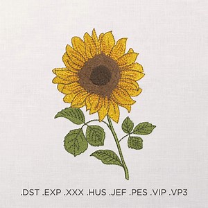 Sunflower Machine Embroidery Pattern, Floral Embroidery Design, Wild Flower Embroidery, Sunflower Lover's Gift Idea, Embroidery for Bedding - Etsy