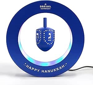 The Dreidel Company Hanukkah Floating Dreidels, Chanukkah Decorations (Levitating Dreidel in O'Ring)