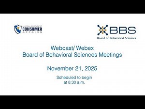 Board of Behavioral Sciences Meeting - November 21, 2025