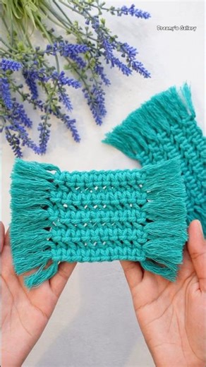 Easy DIY Square Knot Macrame Coaster | Make & Sell 🌸 #handmadebusiness #diy