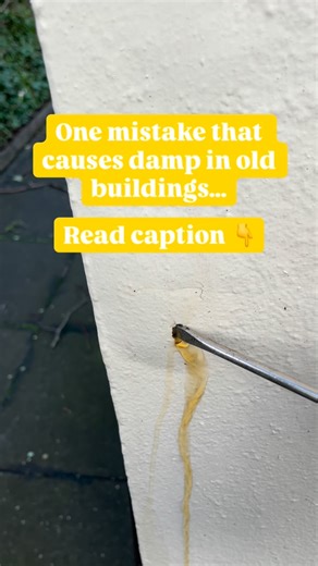 Gold Standard Design & Surveying on Instagram: "This is what can happen when an impervious paint is applied to a traditional solid wall. Modern paint systems are designed to prevent moisture ingress, which works well for conventional buildings. However, when used on traditional solid walls, they also prevent moisture from evaporating. Instead of drying out, moisture becomes trapped between the wall and the paint layer, leading to increased dampness within the masonry. Over time, this causes crac
