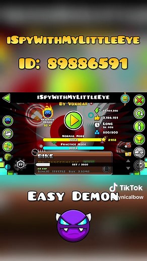 Geometry Dash: I Spy With My Little Eye Extreme Demon Gameplay