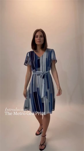 23 reactions | Introducing the metro geo print. Update your workwear wardrobe with the Elle Dress or Chiffon Skirt depending on your style. #JacquiE #Jacquieofficial | Jacqui E | Facebook