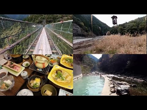 十津川温泉郷・谷瀬の吊り橋・野猿・上湯温泉「神湯荘」貸切露天風呂・上湯温泉「川原の湯」天然温泉露天風呂 １日目　2023.4.3